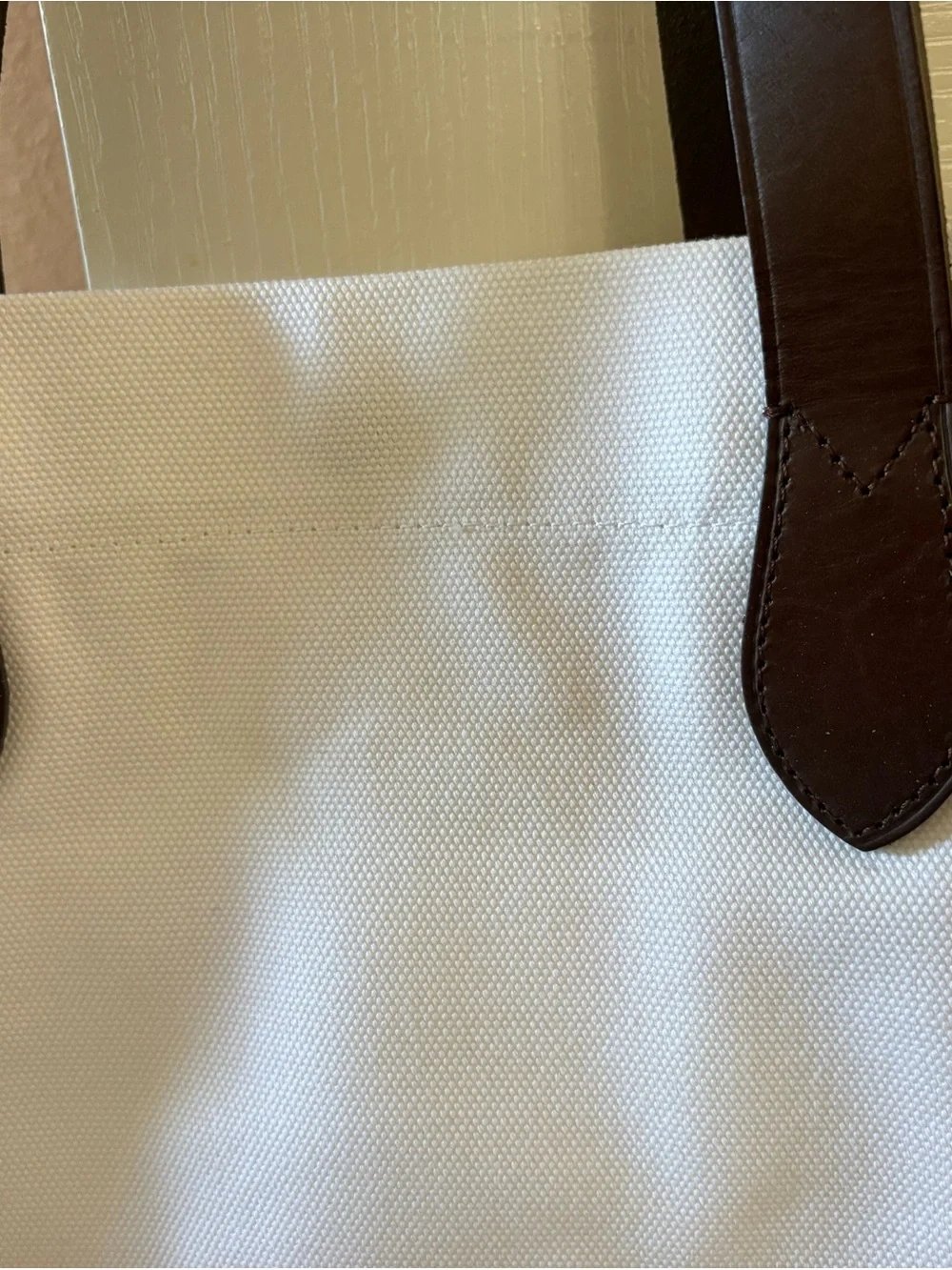Ralph Lauren Polo Bear White Canvas Tote Bag